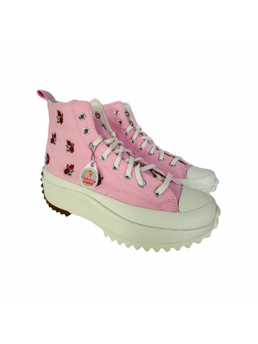 ✨Converse Run Star Hike Platform Hi Sz 9.5 Men Shoes Sneakers Pink Roses A05192C - Picture 2 of 11